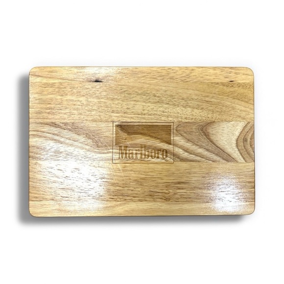 Marlboro Poker Set 2 Packs Of Cards & Chips In Wooden Oak Box - Picture 1 of 6